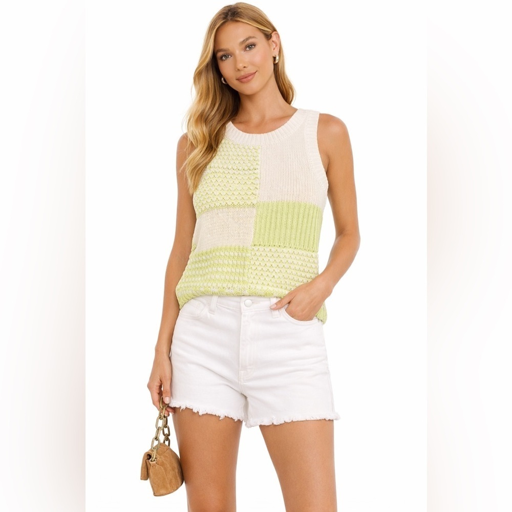 Fate Patchwork Knit Sleeveless Sweater Tank from Anthropologie XS